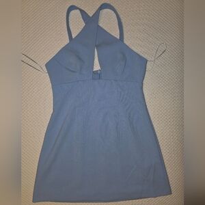 French Connection Baby Blue Halter Dress